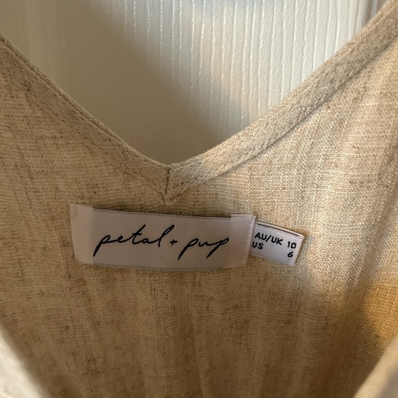 Petal & Pup Arthur Mini Dress in Beige - Picture 5 of 6